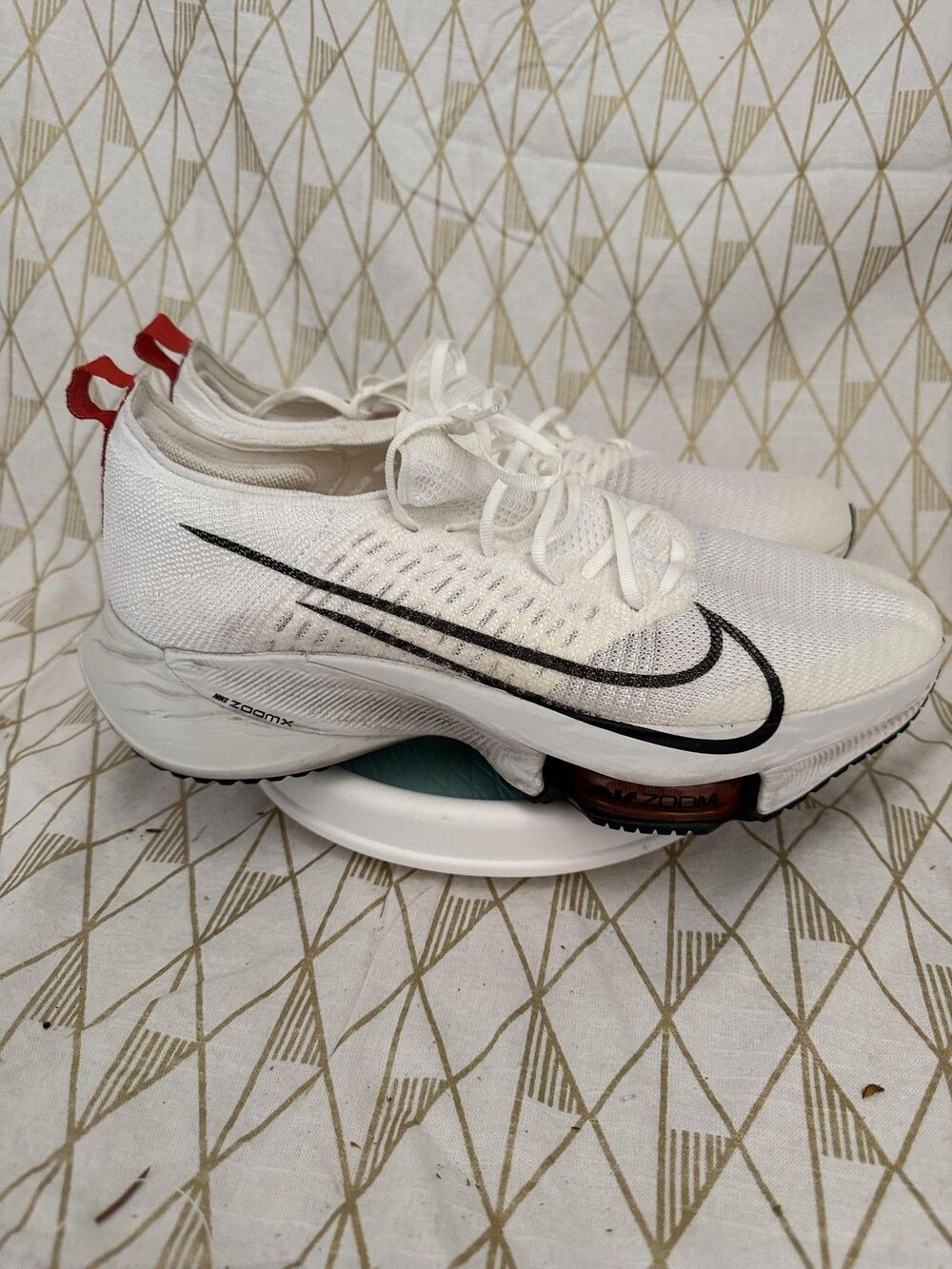 Nike Air Zoom Tempo Next% Men’s 12 White Crimson CI9923-105 Running Shoes